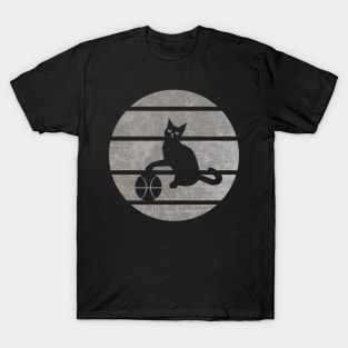 cool cat  black white retro vintage T-Shirt